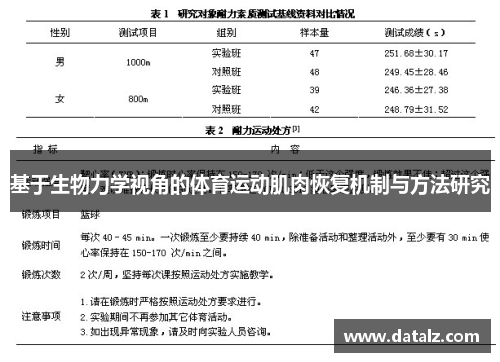 基于生物力学视角的体育运动肌肉恢复机制与方法研究